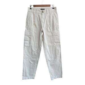 Banana Republic Lou Ultra High Rise Pleated Cargo Jeans 26/2 Cream